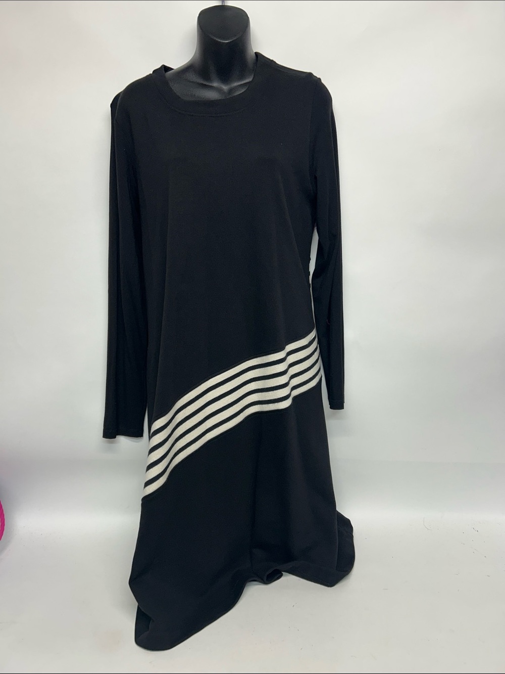 CECILE RELAXED DRESS, STRIPES URBAN by Alembika Black dress size 3x - Picture 2 of 6